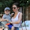 La belle Miranda Kerr et son fils Flynn à Chelsea, à New York, le 8 juillet 2013.