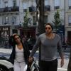 Eva Longoria et son compagnon Ernesto Arguello rentrent à leur hôtel parisien. Le 9 juillet 2013.