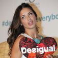 La marque Desigual a présenté sa collection printemps-été 2014 avec Adriana Lima à Barcelone. Le 9 juillet 2013. Voici Adriana Lima lors du photocall.