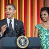 Barack Obama et Michelle lors de la 1er édition du Kids State Dinner à la Maison-Blanche, le 20 août 2012.