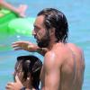 Andrea Pirlo profite de ses vacances en compagnie de sa femme Deborah Roversi et leurs deux enfants, Niccolo et Angela, à Ibiza, le 8 juillet 2013