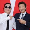 Psy et Byung-hun Lee lors de l'avant-première du film Red 2 à Los Angeles le 11 juillet 2013