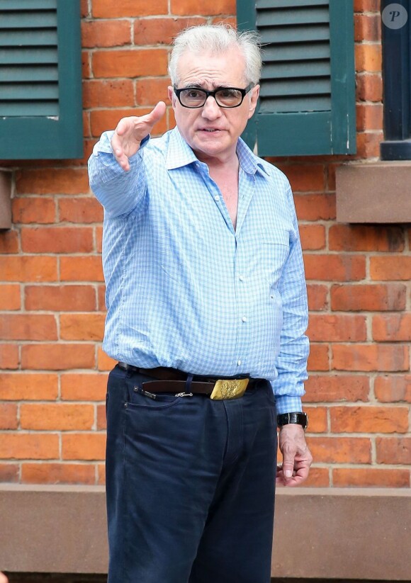 Martin Scorsese donne ses consignes sur le tournage d'une publicité Dolce & Gabbana à New York, le 13 juillet 2013.
