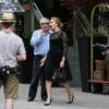 Scarlett Johansson et Martin Scorsese sur le tournage d'une publicité Dolce & Gabbana à New York, le 13 juillet 2013.