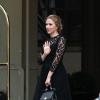 Scarlett Johansson pendant le tournage d'une publicité Dolce & Gabbana dirigée par Martin Scorsese à New York, le 13 juillet 2013.