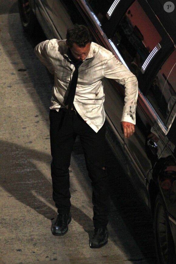 Patrick Wilson sur le tournage de Stretch à Hollywood, Los Angeles, le 15 juillet 2013.