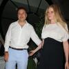 David Walliams et Lara Stone vont dîner au restaurant à Londres, le 16 juillet 2013.