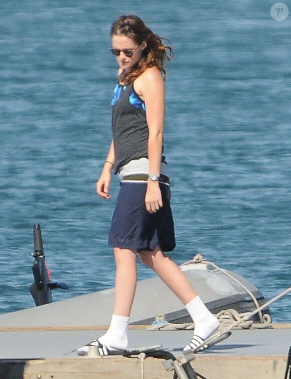 Kristen Stewart sur le tournage du film "Camp X-Ray" à Los Angeles, le 17 juillet 2013.
