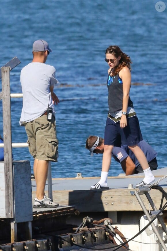 Kristen Stewart sur le tournage sur le tournage du film "Camp X-Ray" à Los Angeles, le 17 juillet 2013.