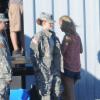Kristen Stewart en militaire sur le tournage du film "Camp X-Ray" à Los Angeles, le 17 juillet 2013.