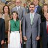 Letizia et Felipe d'Espagne au palais de la Zarzuela le 17 juillet 2013 lors d'audiences.