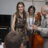 La princesse Letizia d'Espagne à Oviedo le 18 juillet 2013, dans une robe recyclée, pour l'ouverture des stages d'été de l'Ecole internationale de musique de la Fondation Princes des Asturies.