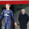 Carlo Ancelotti et Zlatan Ibrahimovic à Paris le 4 Decembre 2012.
