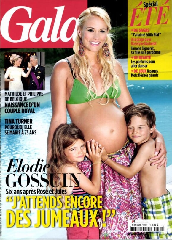 Elodie Gossuin et sa petite famille en couverture de Gala een kiosques mercredi 24 juillet 2013