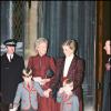 Les princes William et Harry avec leur mère la princesse Diana et leur grand-mère Frances Burke Spencer le 14 décembre 1989