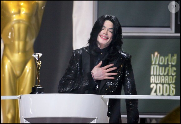 Michael Jackson à la cérémonie des World Music Awards 2006, au London's Earls Court à Londres, le 15 novembre 2006.