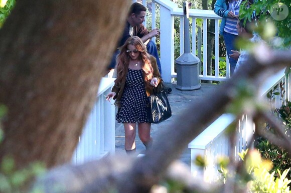 Lindsay Lohan sort de sa cure de désintoxication au centre Cliffside Malibu Rehab Center de Malibu à Los Angeles, le 30 juillet 2013.