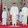 Le prince héritier Moulay El Hassan accompagnait son père le roi Mohammed VI du Maroc lors des célébrations de la Fête du Trône au palais royal à Casablanca le 30 juillet 2013.