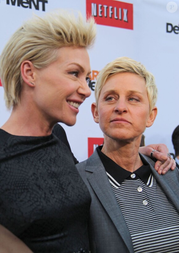 Portia de Rossi et Ellen DeGeneres à Hollywood, le 29 avril 2013.
