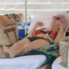 Maria del Rosario Cayetana Fitz-James Stuart, 18e duchesse d'Albe, en vacances le 3 août 2013 à Ibiza, île qu'elle adore et où elle vient chaque été passer du temps à sa résidence de Punta Galera.