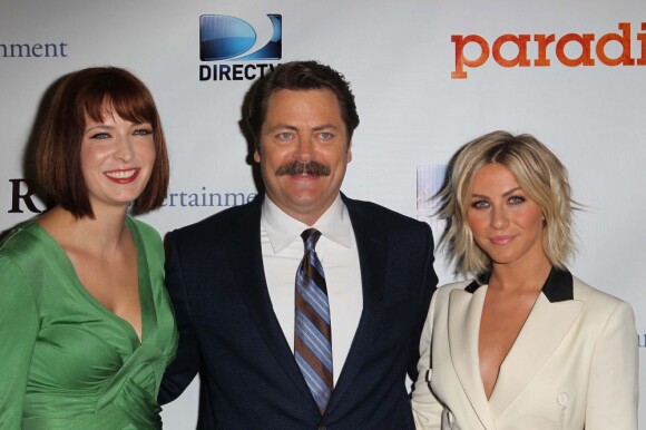 Diablo Cody, Nick Offerman et Julianne Hough à la première de Paradis à Hollywood, le 6 août 2013.