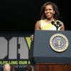 Barack Obama et sa femme Michelle Obama ont participé à une convention auprès des vétérans de la guerre touchés par la maladie, à Orlando en Floride, le 10 août 2013.