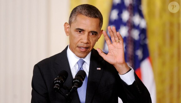 Barack Obama donne une conférence de presse à propos de l'annulation de sa rencontre avec Vladimir Poutine, à la Maison Blanche, le 9 août 2013.