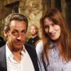 Nicolas Sarkozy et son épouse Carla Bruni - Le couple, tendre et complice, a assisté au concert de Julien Clerc dans le cadre du festival de Ramatuelle le 3 août 2013.