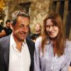 Nicolas Sarkozy et son épouse Carla Bruni - Le couple, tendre et complice a assisté au concert de Julien Clerc dans le cadre du festival de Ramatuelle le 3 août 2013.