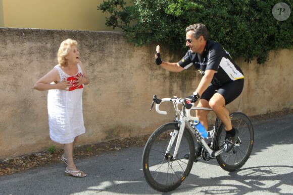 Nicolas Sarkozy au Cap Nègre le 4 août 2013.