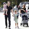 Jennifer Garner, Ben Affleck et leurs enfants Violet, Seraphina et Samuel, à Los Angeles, le 11 août 2013.