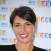 Alessandra Sublet arrive à la conférence de presse de France Télévisions à Paris, le 31 août 2011.