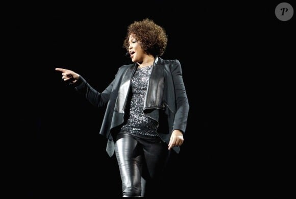Whitney Houston en concert au Globe Arena de Stockholm, le 8 juin 2010.