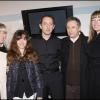 Michel Drucker, Dany Saval, Stéphanie Jarre (fille de Dany Saval), sa fille Rebecca à l'Olympia le 18 décembre 2007.