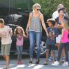 Heidi Klum, son compagnon Martin Kristen et les enfants Lou, Leni, Henry et Johan de sortie shopping à Los Angeles, le vendredi 23 août 2013.