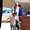 Heidi Klum, son compagnon Martin Kirsten et les enfants Lou, Leni, Henry et Johan de sortie shopping à Los Angeles, le vendredi 23 août 2013.