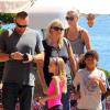 Heidi Klum, Martin Kirsten et les enfants Lou, Leni, Henry et Johan de sortie shopping à Los Angeles, le vendredi 23 août 2013.