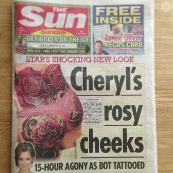 Le tabloïd The Sun met les fesses de Cheryl en couverture, le 25 août 2013.