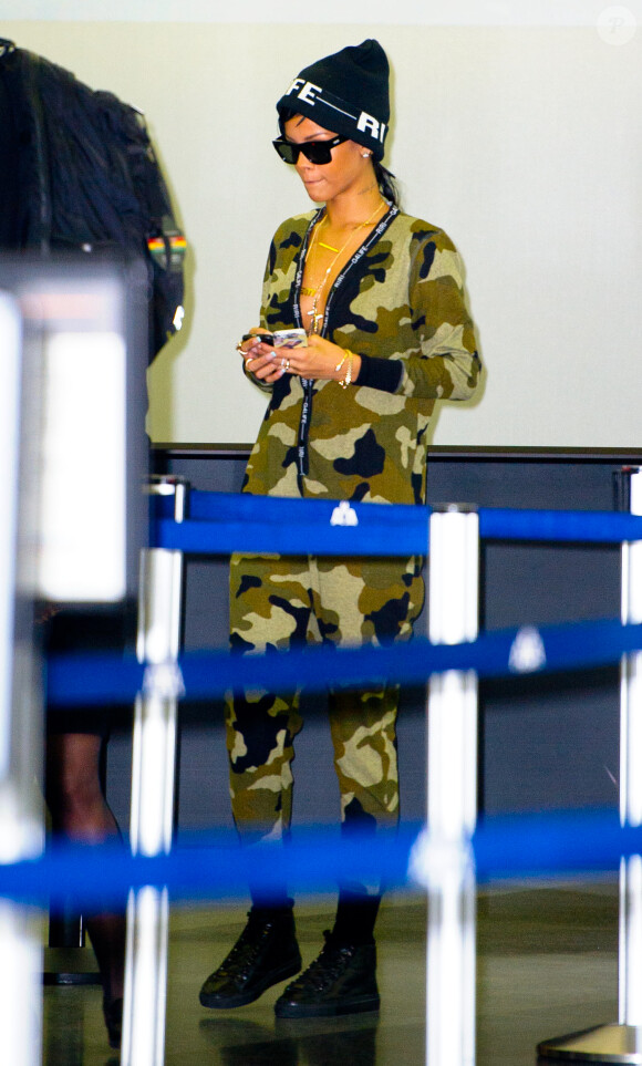 Rihanna à l’aéroport JFK de New York. Le 27 août 2013.