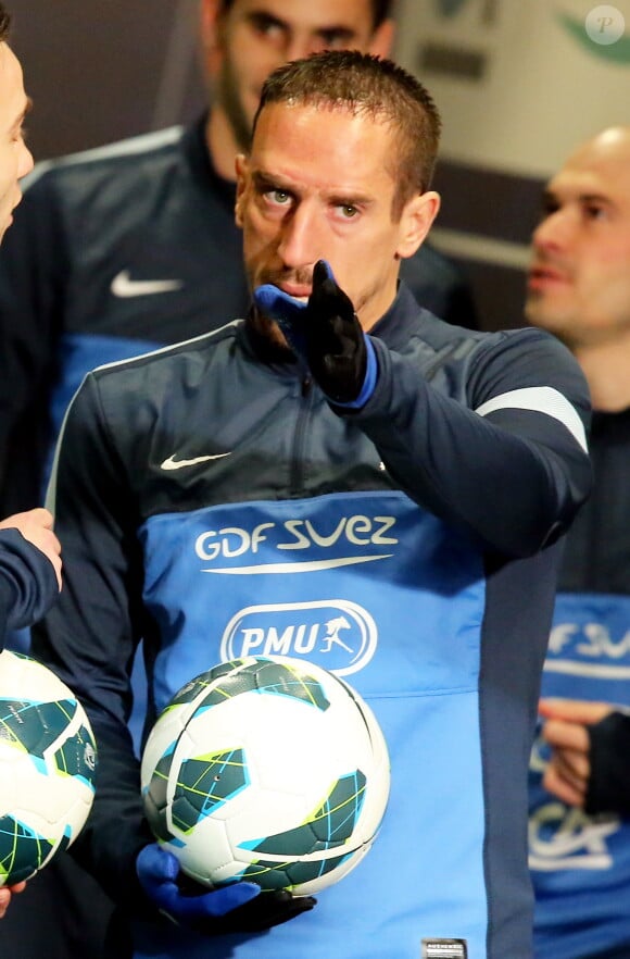 Franck Ribéry avec le maillot de l'équipe nationale au Stade de France le 26 mars 2013.