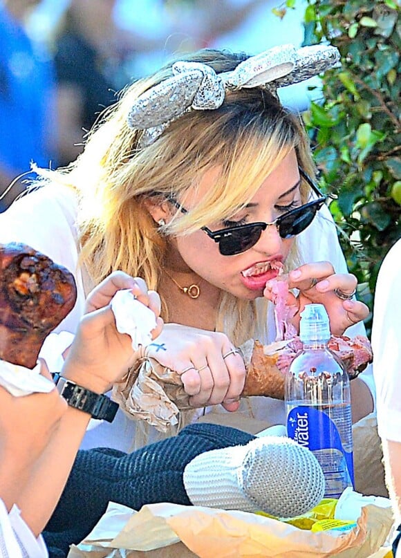 Exclusif - Demi Lovato et son chéri supposé Wilmer Valderrama, au parc d'attractions Disney California Adventure, à Anaheim, le 25 août 2013.