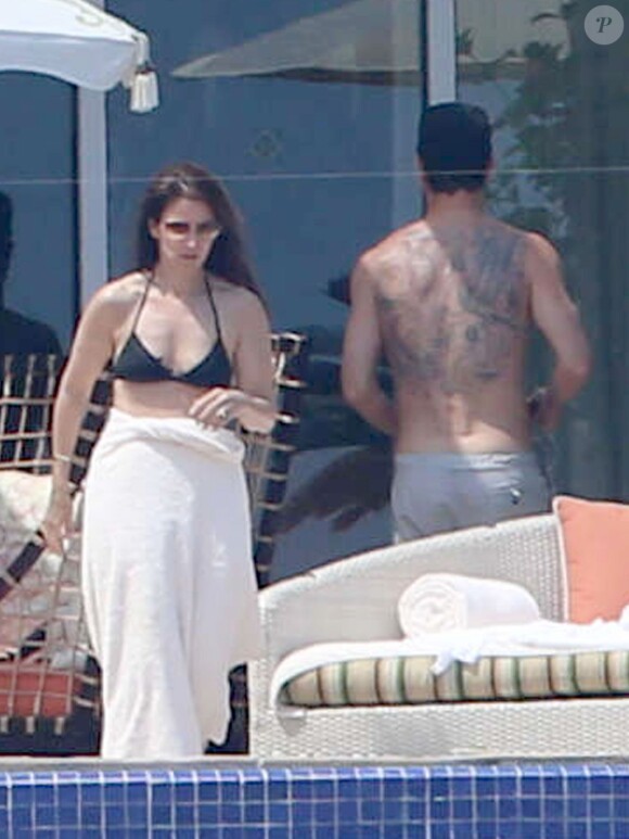 Exclusif - Justin Theroux et Amanda Anka en vacances à Mexico, le 20 août 2013.