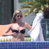 Exclusif - Jennifer Aniston en vacances avec son fiancé Justin Theroux à Mexico, le 21 août 2013.