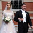 Vicky Andren et Gustaf Magnuson - Mariage de Gustaf Magnuson (fils de la soeur du roi Carl XVI Gustaf de Suède) et Vicky Andren au château d'Ulriksdals à Stockholm, le 31 août 2013.