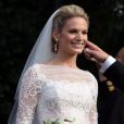 Vicky Andren - Mariage de Gustaf Magnuson (fils de la soeur du roi Carl XVI Gustaf de Suède) et Vicky Andren au château d'Ulriksdals à Stockholm, le 31 août 2013.