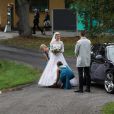 Vicky Andren - Mariage de Gustaf Magnuson (fils de la soeur du roi Carl XVI Gustaf de Suède) et Vicky Andren au château d'Ulriksdals à Stockholm, le 31 août 2013.