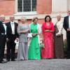 Le roi Carl XVI Gustaf de Suède, Tord Magnuson, la princesse Christina de Suède, la reine Sonja de Norvège, la reine Silvia de Suède - Mariage de Gustaf Magnuson (fils de la soeur du roi Carl XVI Gustaf de Suède) et Vicky Andren au château d'Ulriksdals à Stockholm, le 31 août 2013.