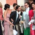 Le prince Carl Philip de Suède, Sofia Hellqvist, la reine Sonja de Norvège, la reine Silvia de Suède - Mariage de Gustaf Magnuson (fils de la soeur du roi Carl XVI Gustaf de Suède) et Vicky Andren au château d'Ulriksdals à Stockholm, le 31 août 2013.