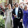 La princesse Victoria de Suède et le prince Daniel de Suède - Mariage de Gustaf Magnuson (fils de la soeur du roi Carl XVI Gustaf de Suède) et Vicky Andren au château d'Ulriksdals à Stockholm, le 31 août 2013.