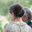 La princesse Victoria de Suède - Mariage de Gustaf Magnuson (fils de la soeur du roi Carl XVI Gustaf de Suède) et Vicky Andren au château d'Ulriksdals à Stockholm, le 31 août 2013.